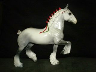 Vintage 1998 Peter Stone Horse Glossy Trotting Drafter Christmas Dapple Grey