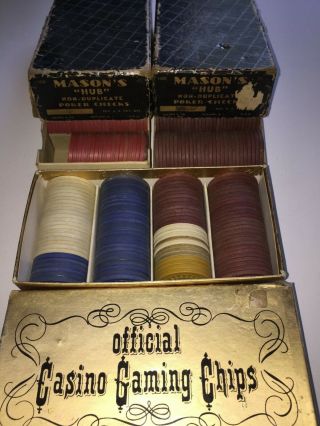 Set Of 3 Rare Vintage Boxes Mason 