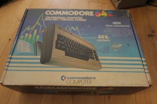 Vintage Commodore 64 Personal Computer,  Box,  Power Supply