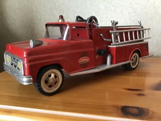 Vintage 1960’s Tonka Pressed Steel Fire Truck With Ladder And Hoses