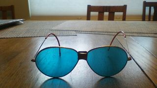 Antique Motorcycle / Aviator Folding Sunglasses Blue Lenses Harley,  Indian 2