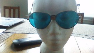 Antique Motorcycle / Aviator Folding Sunglasses Blue Lenses Harley,  Indian 3