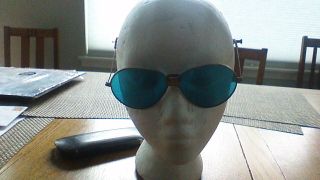 Antique Motorcycle / Aviator Folding Sunglasses Blue Lenses Harley,  Indian 4