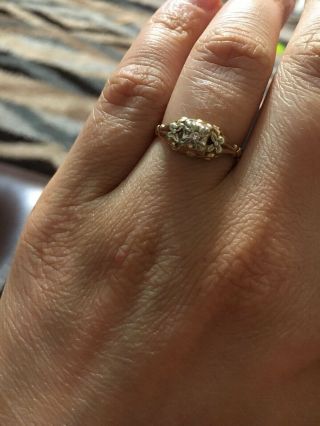 Vintage/antique 14k Gold Diamond Promise Ring,  Setting