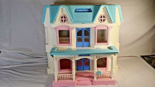 Vintage 1993 Fisher Price Loving Family Folding Dollhouse Doll House 6364