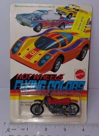 Vintage 1973 Hot Wheels Flying Colors Motocross 1 No.  7668