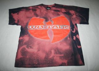 Vintage 1997 Wu Tang Clan Promo T - Shirt Sz Large 90s Rap Tee Hip Hop Bleach Rare