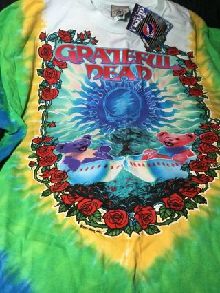 Rare Vintage Grateful Dead Scarlet Fire 1997 Liquid Blue Tie Die T Shirt Xxl Nwt