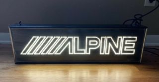 Alpine Led Light Up Sign Usa Made Rare Item F1 Status Vintage