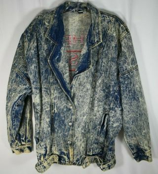 Rare Vintage The Lost Boys Acid Wash Jean Jacket Vampire Occult Size Medium