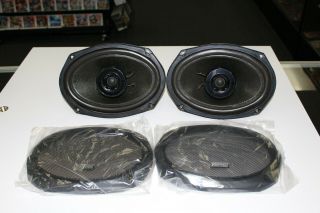 2 Proton 222 car audio power amplifiers,  289 6x9 2 - way Speakers Vintage 8