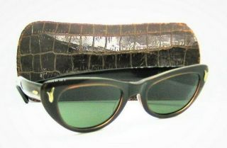 Vintage Ray - Ban Usa 1950s B&l Rare Alita Cateye Sunglasses & Case