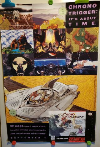 Ultra Rare/vintage Nintendo Chrono Trigger Poster 26 X 39 "