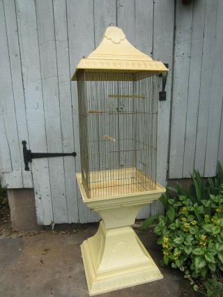 Vintage Bird Cage & Stand - Large,  Mid Century Neat