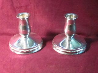 Towle Pair Sterling Candle Holders 3 1/2 " X 3 1/2 " Weighted 130