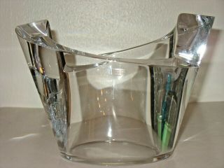 Vintage Mid Century Orrefors Crystal Helen Krantz Ice Bucket Vase Bowl Signed 2