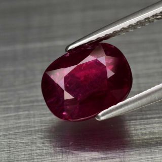 Big Rare 3.  04ct 9x7.  2mm Cushion Natural Unheated Untreated Red Ruby,  Mozambique