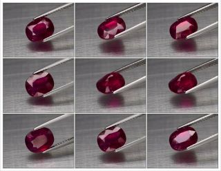 Big Rare 3.  04ct 9x7.  2mm Cushion Natural Unheated Untreated Red Ruby,  Mozambique 2