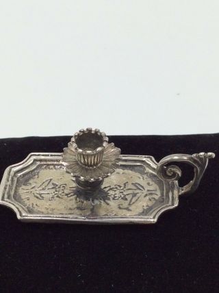 Vintage Sterling Silver Miniature Chamber Stick Doll House