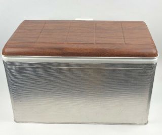 Vintage Retro Mid Century Aluminum Poloron Thermaster Ice Cooler Chest 40QT 8