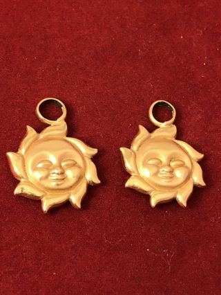 Peter Brams 14k Gold Puffy Sunface Jewelry Drops Pbd Yellow Gold 041219da@