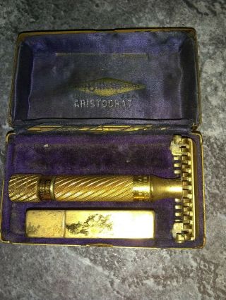 Vintage Razor - - Gillette Aristocrat 1934 - 36 In Gold Case