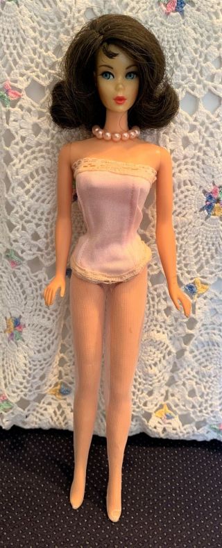 Vintage Mod Tnt Dark Brown Marlo Flip Barbie Doll Japan