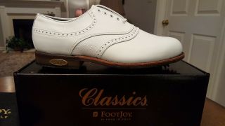 Vintage Footjoy Classics Dry Premiere Mens Golf Shoes 50021 Wh 9.  5 2e Usa