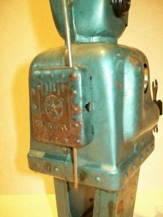 Vintage Battery Operated 1950 ' s Tin Zoomer Robot - Blue Version - Nomura Japan 3