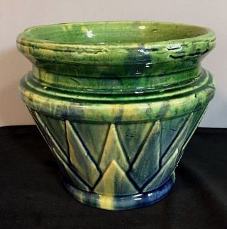 Vintage Mccoy Arts And Crafts Blended Glaze Art Pottery Jardinere