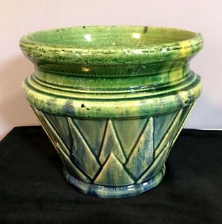 VINTAGE McCOY ARTS AND CRAFTS BLENDED GLAZE ART POTTERY JARDINERE 3