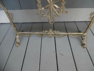 Vintage Ornate Solid Brass French Rococo Baroque Style Fireplace Screen 5
