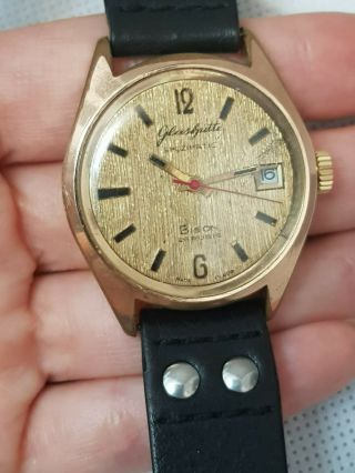 Vintage Glashutte Gub Watch Spezimatic Bison 26 Rubis With Date