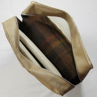 Vintage Pendleton Robe In A Bag Wool Stadium Brown Plaid Blanket With Cushions 8