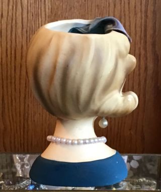 Rare Vintage 1964 Inarco Lady Head Vase E - 2105 Art Deco Flip Hairdo 2