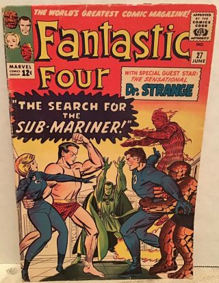 Fantastic Four 27 Marvel Comic 1964 Vintage Silver Age Doctor Strange Submariner