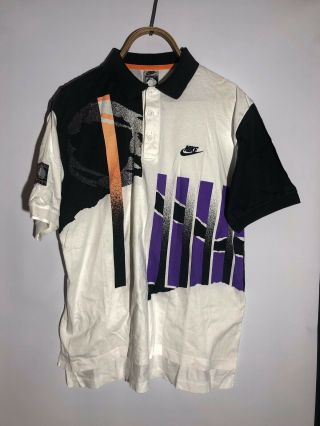 90s Vintage Nike Court Challenge Andre Agassi Polo Shirt Rare Size M