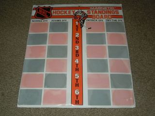 Nhl White Black Orange Hockey Standings Board Vintage 70 