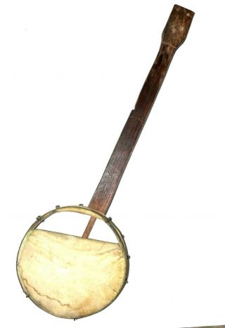 Antique Banjo Vintage String Instrument Folk Music Hand Made Musical Instrument