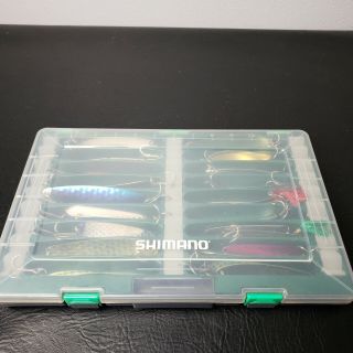 Shimano Topwater Tackle Storage Box Tray Shm - 37tw With Vintage Spoons Lures