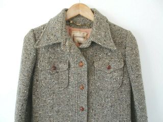 Vtg 60s John Meyer Of Norwich Tweed MOD Retro Tailored Jacket & Pants Suit Set S 3