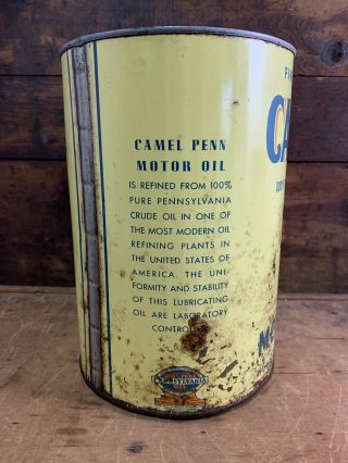 Rare Camel Penn 5qt Oil Can Pennsylvania Oil 2