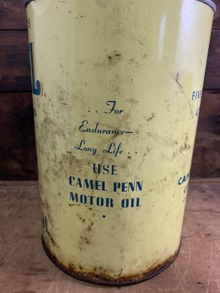 Rare Camel Penn 5qt Oil Can Pennsylvania Oil 5