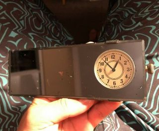 Rear View Mirror Vintage Auto Part With Clock