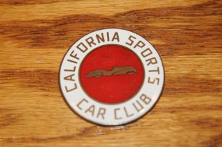 California Sports Car Assoc Club Grille Grill Badge License Plate Topper Vintage