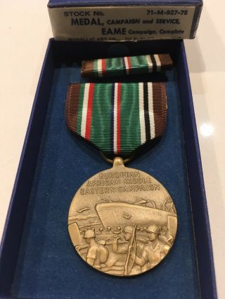 Wwii U.  S.  Army European African Middle Eastern Campaign Medal Box
