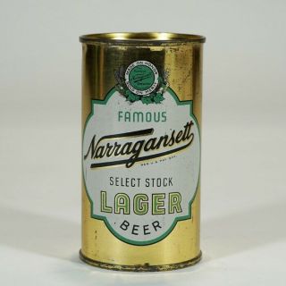 Narragansett Brewing Select Stock Lager Beer Can Cranston Ri - Rare This -