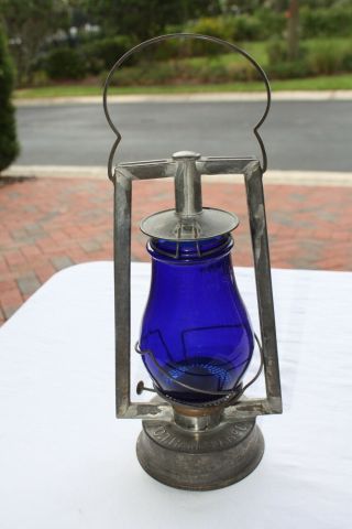 Vintage C.  T.  Ham Mfg Co.  No 0 Oil Lantern,  Antique,  Cobalt Blue