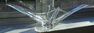 Vintage Heavy Daum Crystal Glass 570mm 22 " Centerpiece Signed " Daum France "