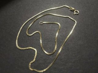 Estate 14k Solid Gold 16 " Box Chain Necklace 4.  3 Grams